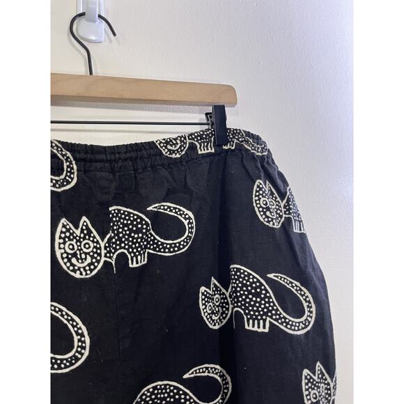 Wide Leg Maximalist Boho Pant Cats AOP Tribal Hippie Gypsy Free Size Yoga Beach - Picture 10 of 16